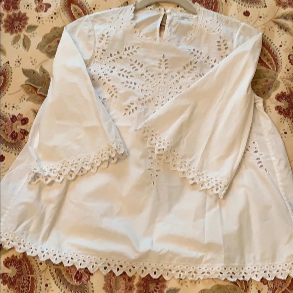 Isabel Marant Etoile white eyelet blouse